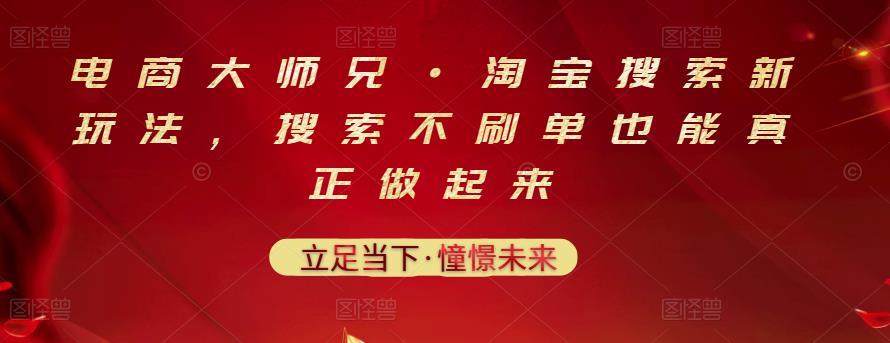电商大师兄·淘宝搜索新玩法，搜索不刷单也能真正做起来-启创网
