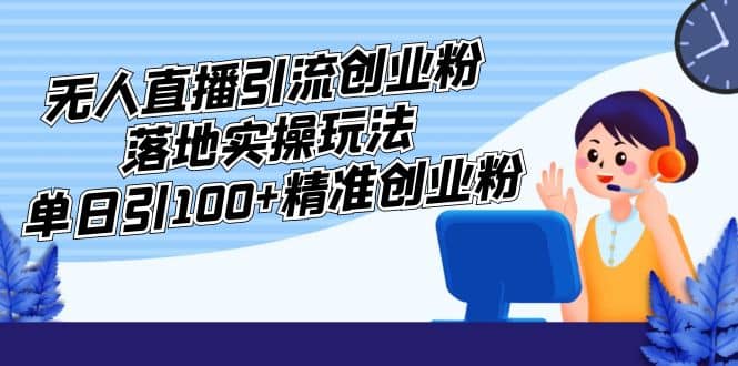 外面收费3980的无人直播引流创业粉落地实操玩法，单日引100 精准创业粉-启创网