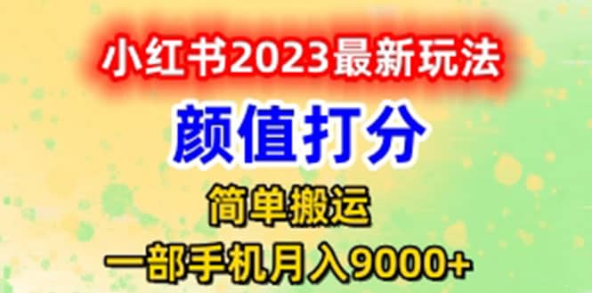 最新小红书颜值打分玩法，日入300 闭环玩法-启创网