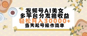 视频号AI美女，轻松月入30000+,操作简单轻松上手-启创网