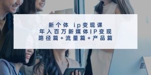 新个体 ip变现课，年入百万新媒体IP变现，路径篇+流量篇+产品篇-启创网