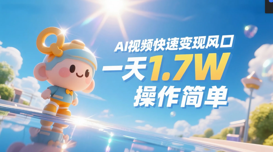 《Ai视频变现风口，一天1.7W，收入无上限，操作简单》-启创网