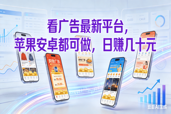 看广告最新平台，苹果安卓都可做，日赚几十元-启创网