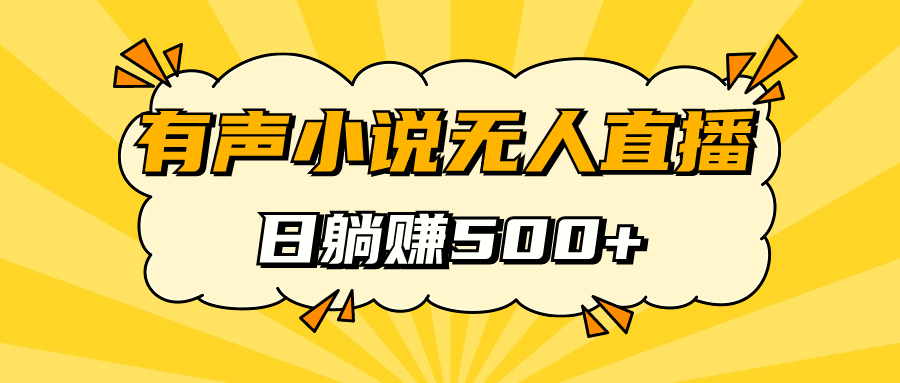 有声小说无人直播，睡着觉日入500，保姆式教学-启创网